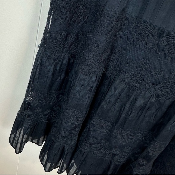 Ann Taylor Silk Lace Babydoll Dress Navy Sz 6 - Picture 4 of 10